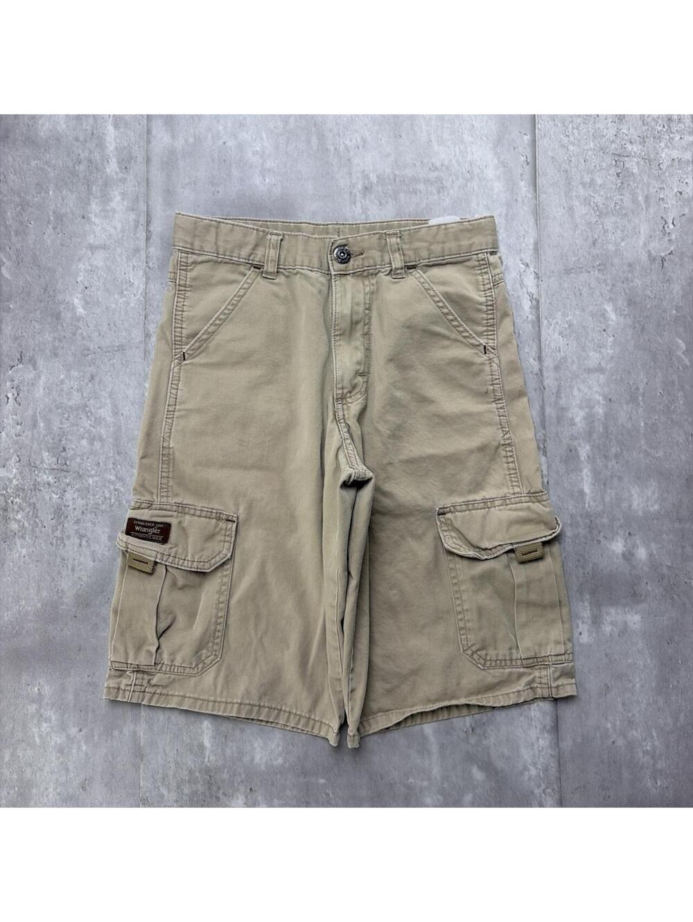 Y2K Beige Wrangler Grunge Baggy Skater Cargo Shorts